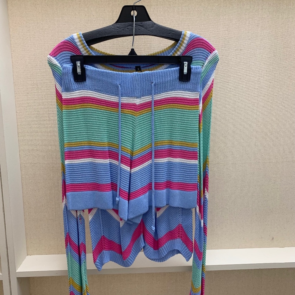 2 piece colorful knit set NWOT